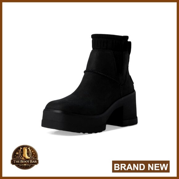 Shoes - Water-resistant leather Chelsea boots with 2-inch platform and 3-inch heel